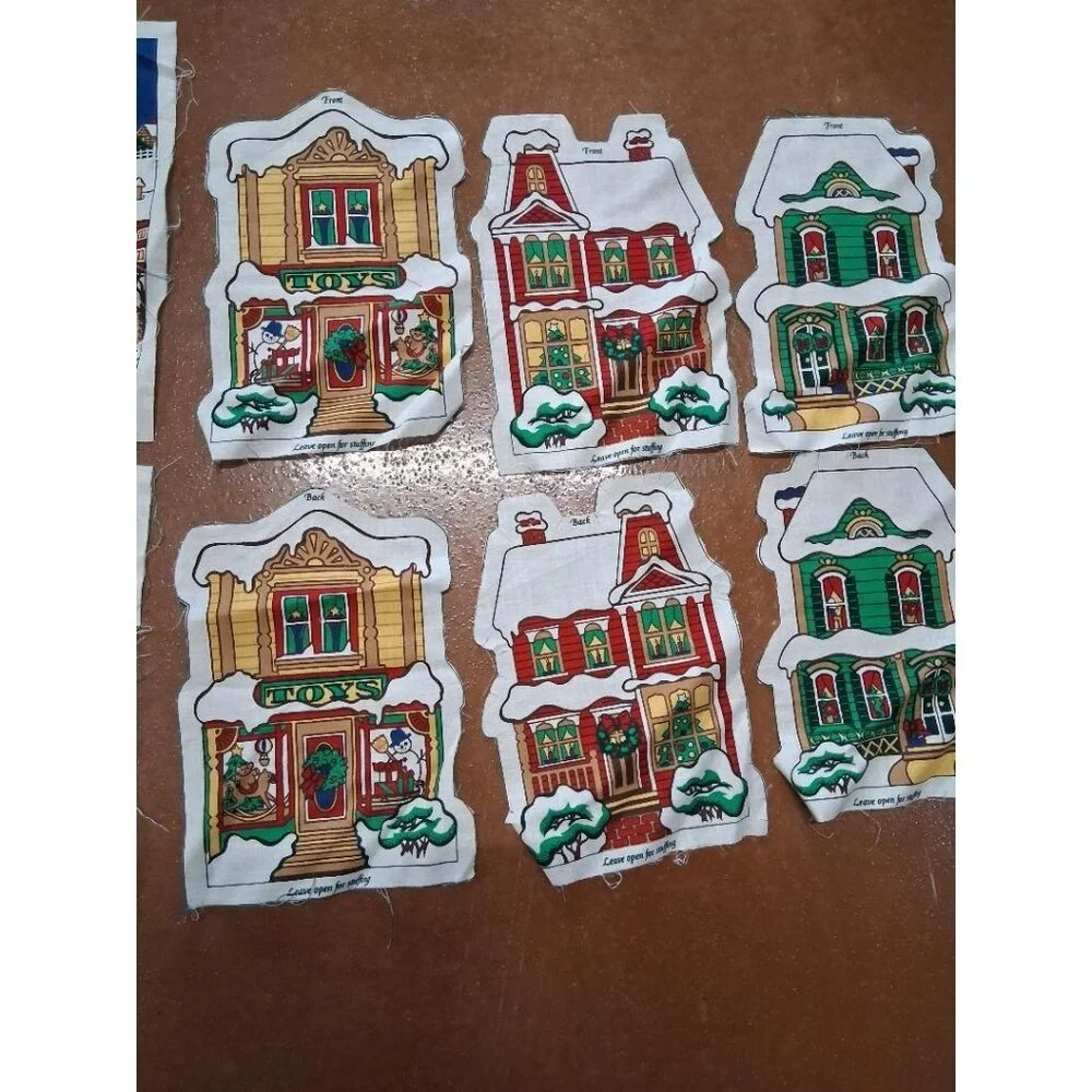 Vintage Hallmark Christmas Fabric Cut & Sew Panels For Stuffed Decorations Winte